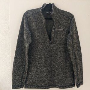 Eddie Bauer dark gray quarter zip sweater knit
